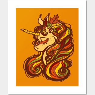 Autumn Leaves Unicorn Posters and Art